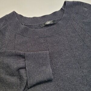 Avec Tunic Sweater Womens Medium Gray Excellent Silk Cashmere Blend Pointelle
